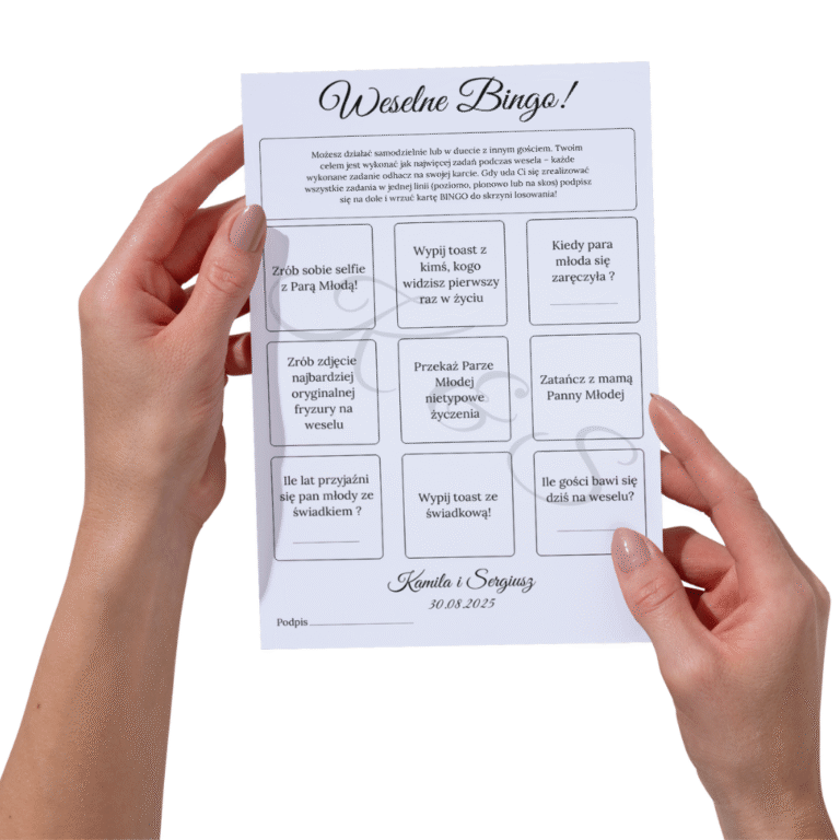 Weselne Bingo - wzór 2-1